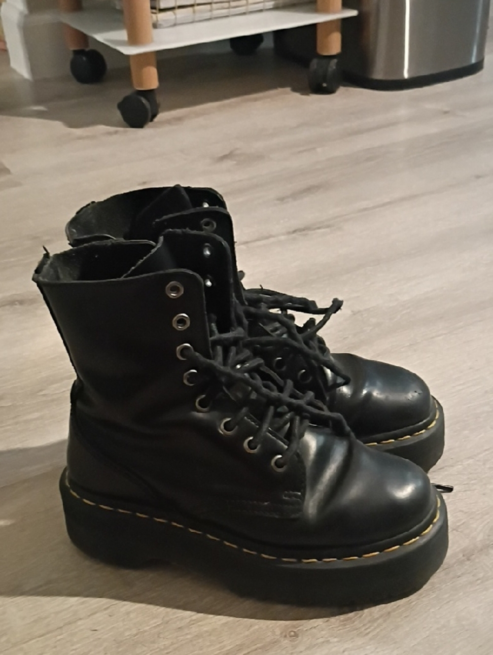 Dr. Martens Black Platform Lace-Up Ankle Boots